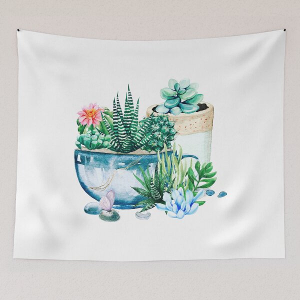 Item preview, Watercolor Succulent Plants in the Pots  designed and sold by silviaol.
