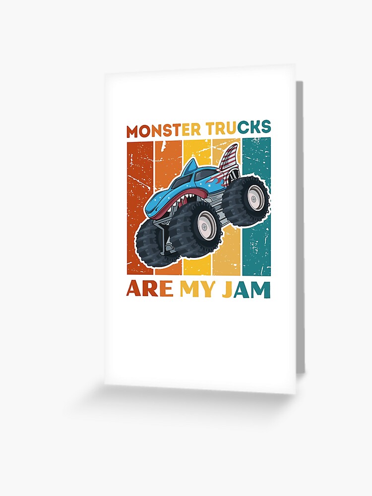 Vintage Monster Truck Are My Jam Retro Sunset Cool Engines T-Shirt