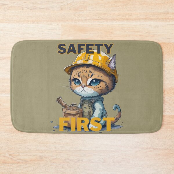 Item preview, hardhat-wearing cat - Safety first designed and sold by palpadin.