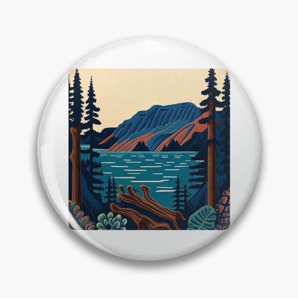 Item preview, Crater Lake National Park Scandinavian Folk Art Style designed and sold by PikoApparel.