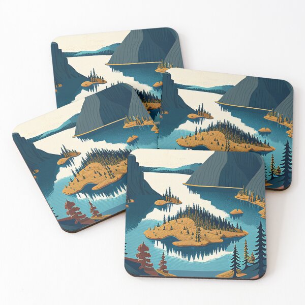 Item preview, Crater Lake National Park Scandinavian Folk Art Style designed and sold by PikoApparel.