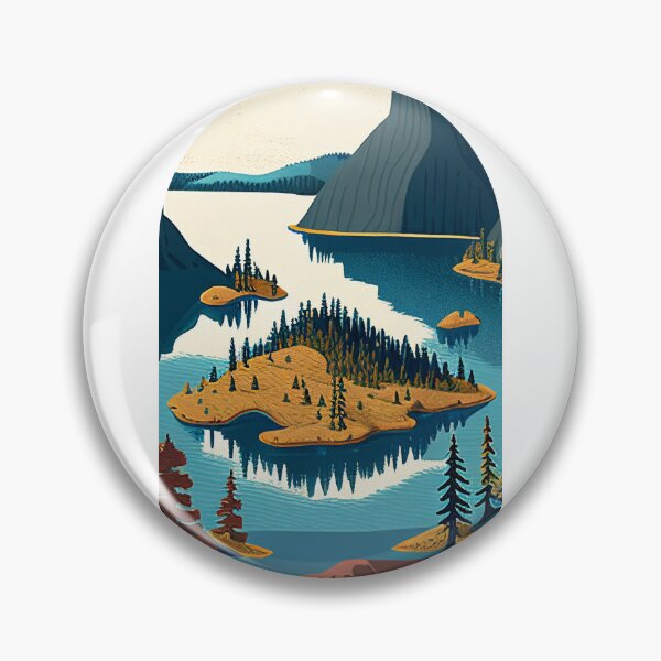 Item preview, Crater Lake National Park Scandinavian Folk Art Style Arch designed and sold by PikoApparel.