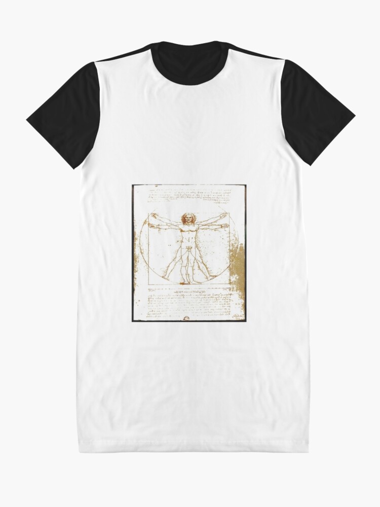 Alternate view of Vitruvian man, Naked man waving his arms and legs #NakedMan #LeonardodaVinci #VitruvianMan #Vitruvian Graphic T-Shirt Dress