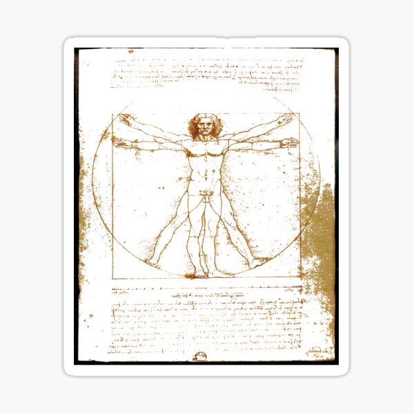 Vitruvian man, Naked man waving his arms and legs #NakedMan #LeonardodaVinci #VitruvianMan #Vitruvian Sticker