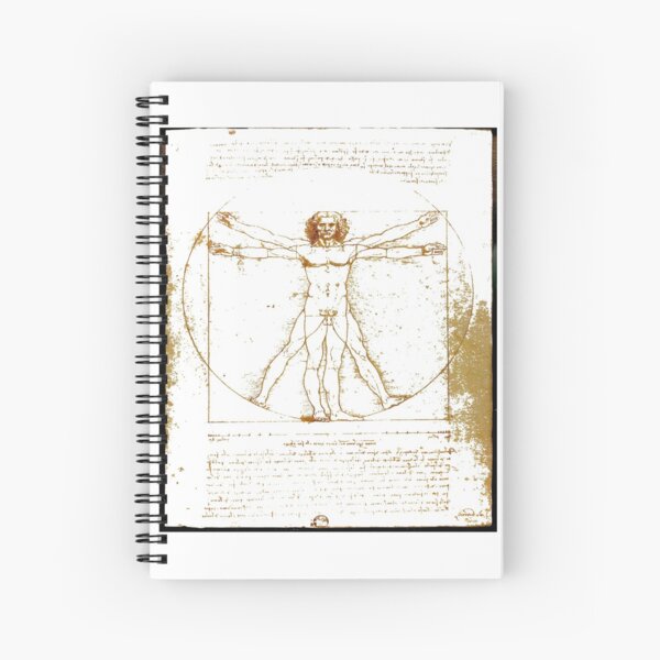 Vitruvian man, Naked man waving his arms and legs #NakedMan #LeonardodaVinci #VitruvianMan #Vitruvian Spiral Notebook