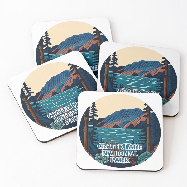 Item preview, Crater Lake National Park Scandinavian Folk Art Style Circle designed and sold by PikoApparel.