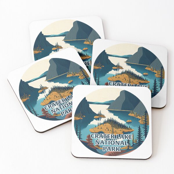Item preview, Crater Lake National Park Scandinavian Folk Art Style Circle designed and sold by PikoApparel.