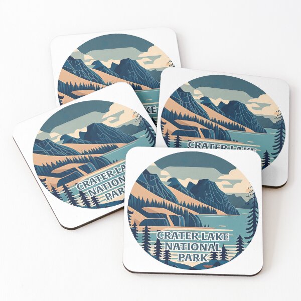 Item preview, Crater Lake National Park Scandinavian Folk Art Style Circle designed and sold by PikoApparel.