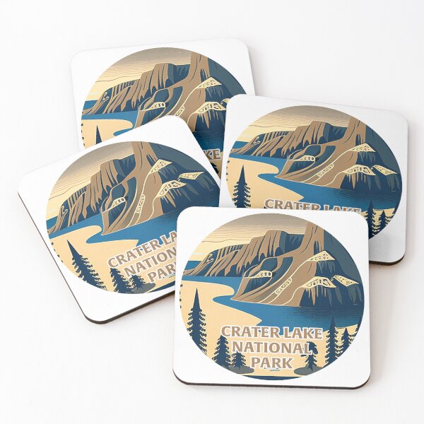 Item preview, Crater Lake National Park Scandinavian Folk Art Style Circle designed and sold by PikoApparel.
