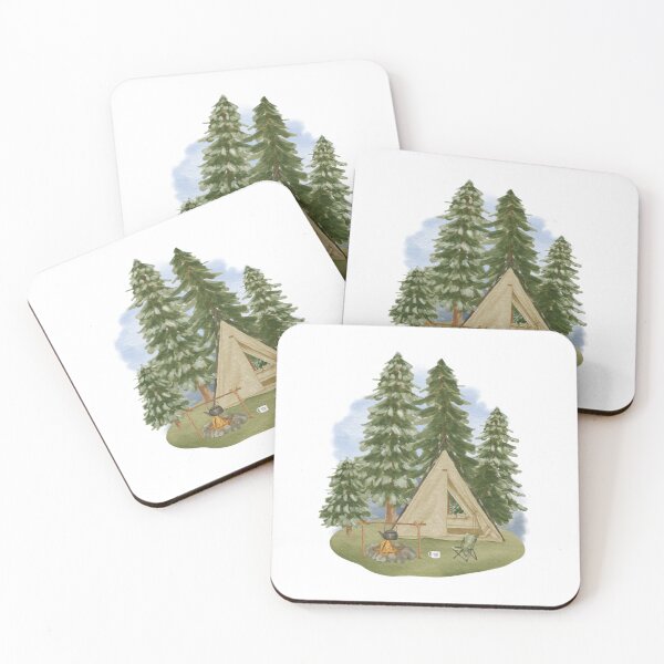 Item preview, Watercolor Camping in the Woods  designed and sold by silviaol.