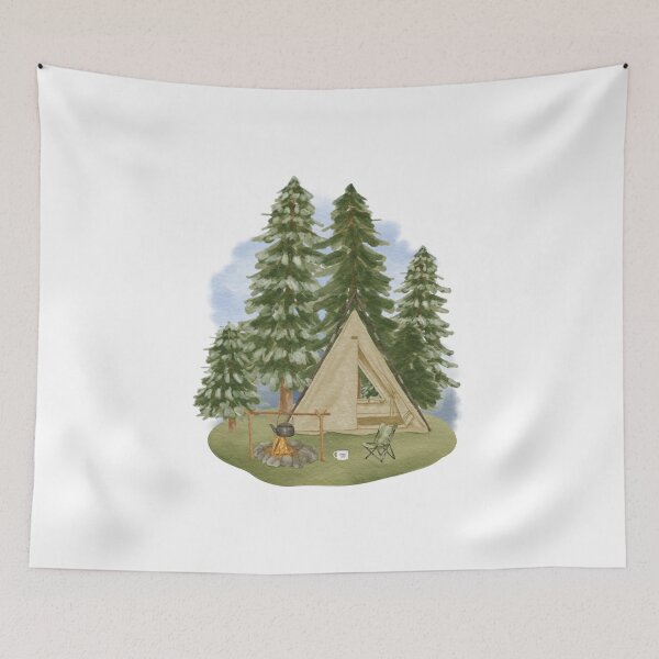 Item preview, Watercolor Camping in the Woods  designed and sold by silviaol.