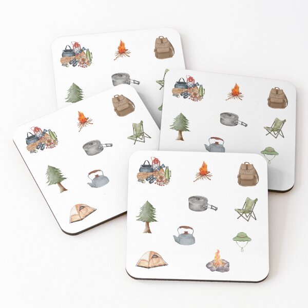 Item preview, Watercolor Camping, Hiking Collage designed and sold by silviaol.