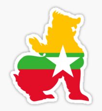 Flag Chinthe of Myanmar Sticker