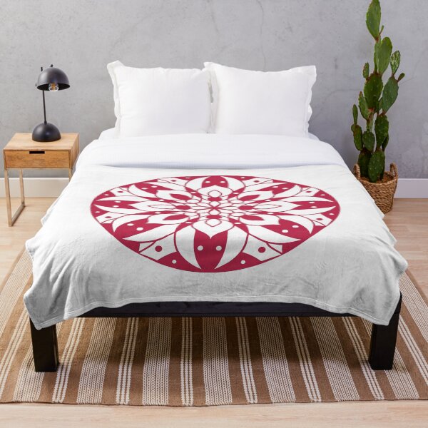 Item preview, Magenta Floral Mandala Folk Art designed and sold by Lavender Mint Graphics.