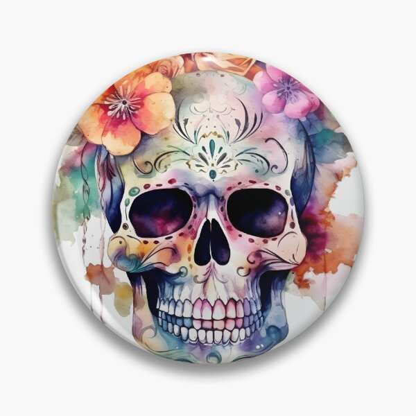 Item preview, Watercolor Sugar Skull Calavera Cinco De Mayo Day of the Dead 4 designed and sold by OOSDesigns.