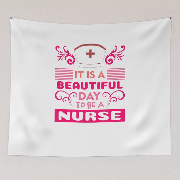 Item preview, It is a beautiful day to be a nurse - t shirt design designed and sold by bluehatgraphics.