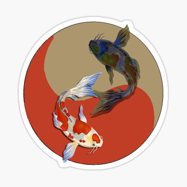 Vista previa del artículo con la obra «Círculo naranja y dorado de Koi Yin Yang», diseñado y vendido por ravenblackwuulf.