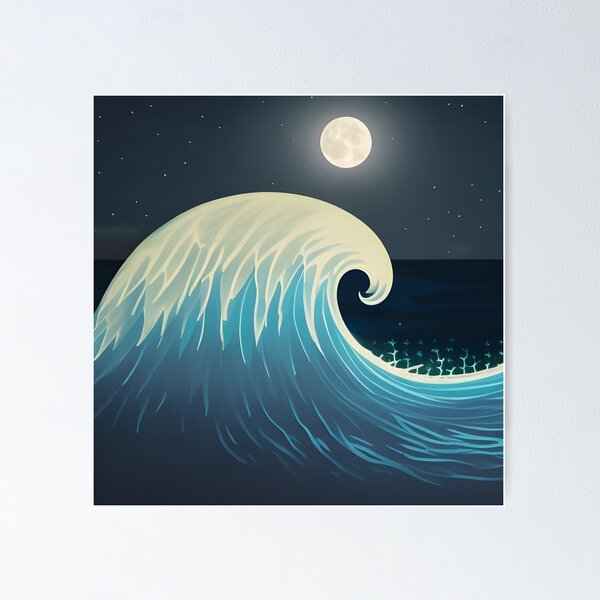 Item preview, Stylized Tidal wave, ink drawing, Ai Generated Art  designed and sold by Anna Chidiac.