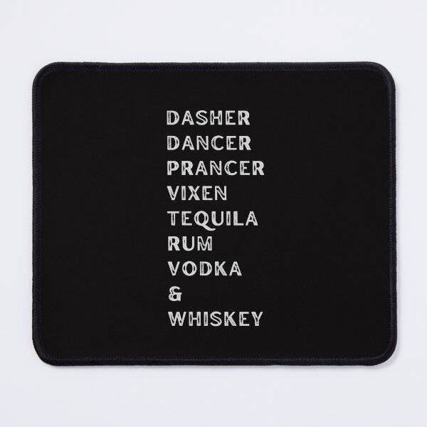 Aperçu de l'œuvre Dasher Dancer Prancer Vixen Tequila Rhum Vodka Whisky créée et vendue par FreshSqueezedCo.