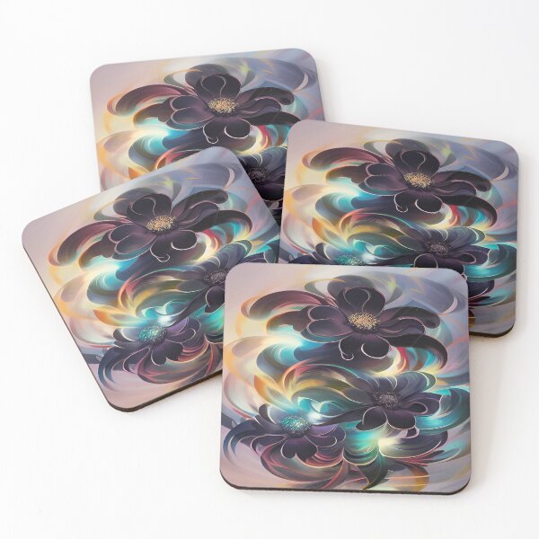 Item preview, Purple Black Flowers with Glowing Internal Light designed and sold by deniselynnimage.