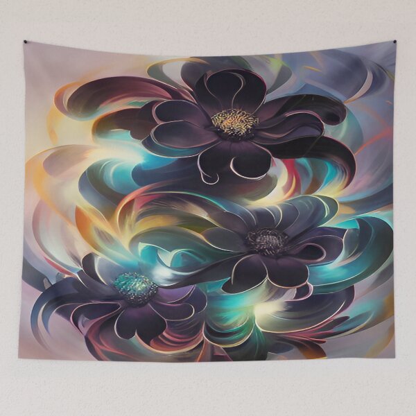 Item preview, Purple Black Flowers with Glowing Internal Light designed and sold by deniselynnimage.