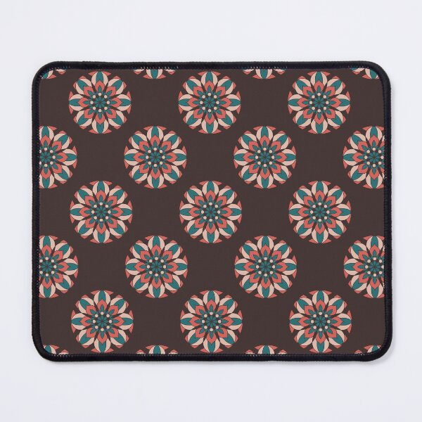 Item preview, Raspberry Teal Mandala Pattern - Dark Brown designed and sold by Lavender Mint Graphics.
