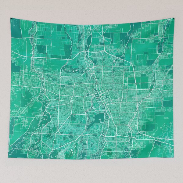 Item preview, Medan City Map of North Sumatra, Indonesia - Watercolor designed and sold by deMAP.