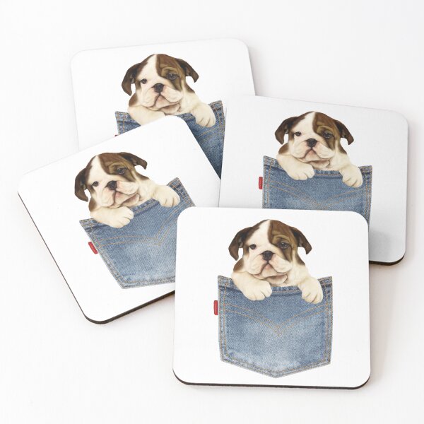 Item preview, bulldog puppy-bulldog in a pocket-bulldog lover-cute bulldog designed and sold by Janetlousart.