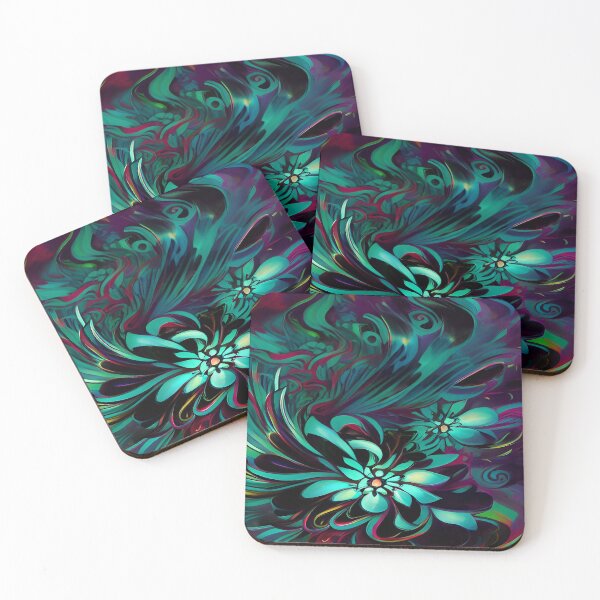 Item preview, Light from the Pond with Flowers Twisting in Swirls of Water Christmas Green and Red  designed and sold by deniselynnimage.