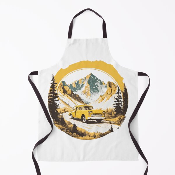 Item preview, Yellow classic car cruising along the mountain road designed and sold by Xiangster987.