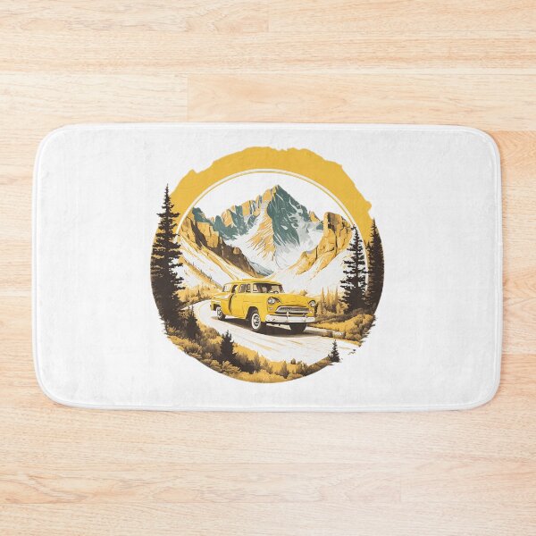 Item preview, Yellow classic car cruising along the mountain road designed and sold by Xiangster987.