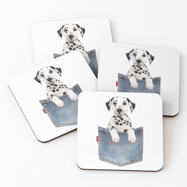 Aperçu de l'œuvre Chiot dalmatien dans une poche créée et vendue par Janetlousart.