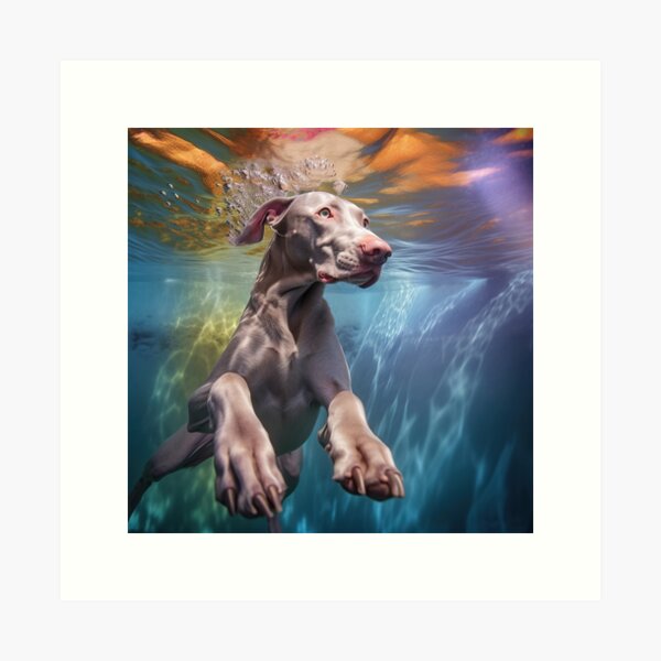 Item preview, Weimaraner Dog in water: 2 designed and sold by ebrawne.