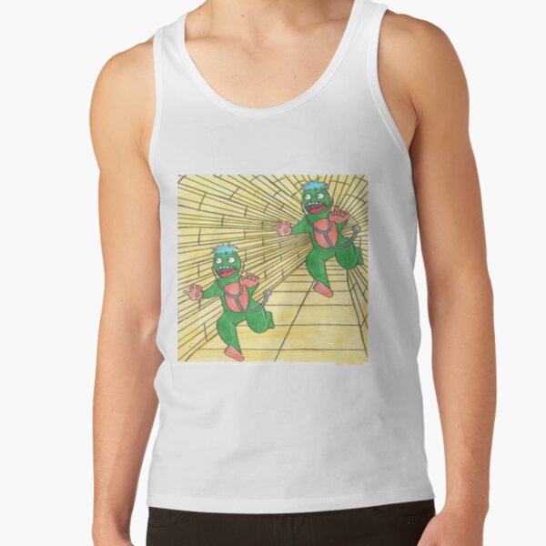 Two green aliens, chasing each other Tank Top