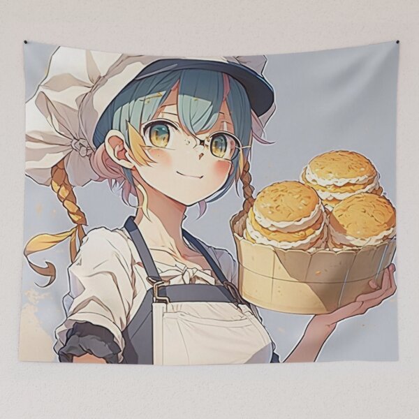 Item preview, Cute girl making bread  designed and sold by kyoungwon Woo.