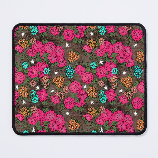 Item preview, Roses and Stars on Brown Linen Background designed and sold by Kristi Duggins.