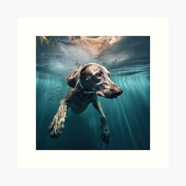 Item preview, Weimaraner under water: 3 designed and sold by ebrawne.