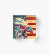 American Patriotic Eagle Bald Acrylic Block