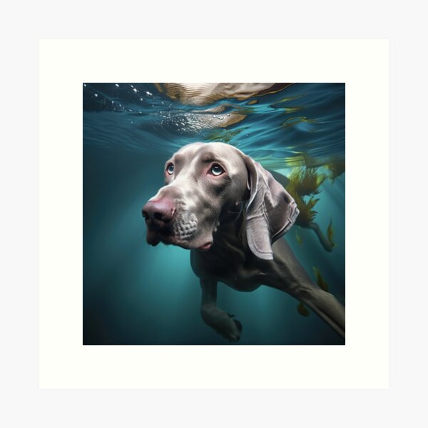 Item preview, Weimaraner under water: 4 designed and sold by ebrawne.