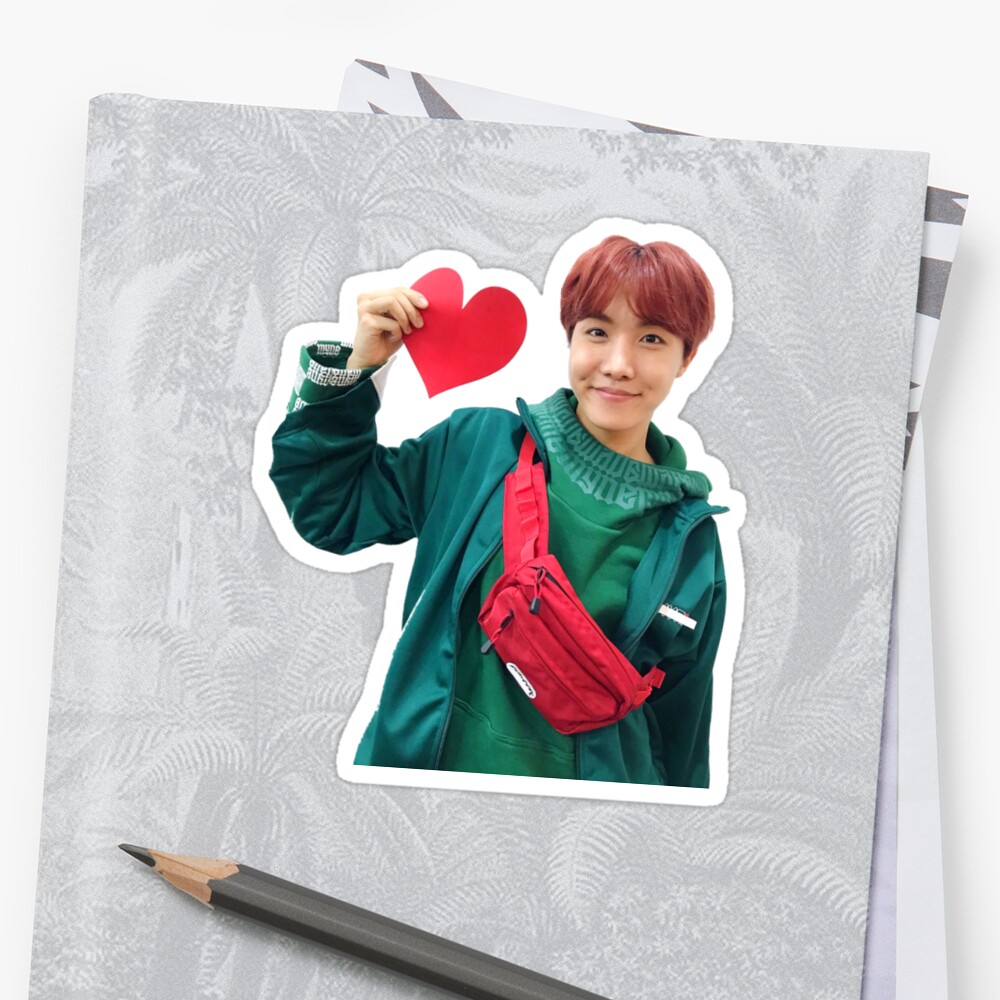 bts jhope with love sticker by draweedraws redbubble