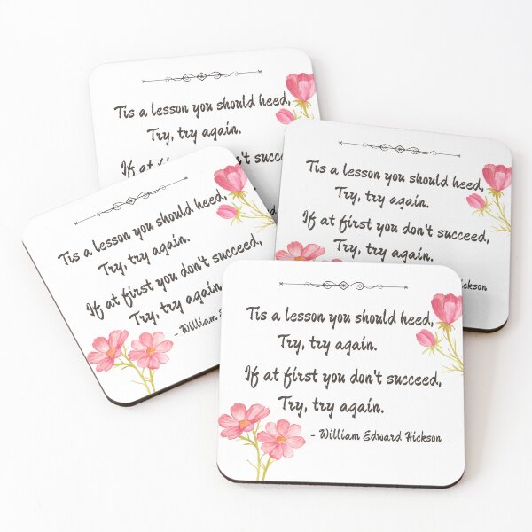 Item preview, Try Again Motivational Quote designed and sold by Usagi-Kun.