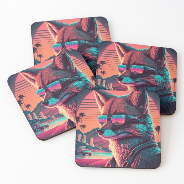 Item preview, Retro Wave Miami Fox designed and sold by RESToRAPTOR.