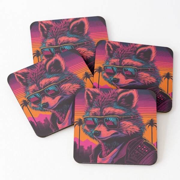 Item preview, Retro Cyberpunk Raccoon designed and sold by RESToRAPTOR.