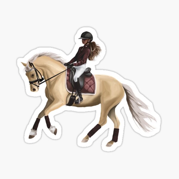 Girl on Horse (palomino) Sticker