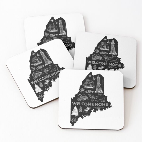 Item preview, Maine, WELCOME HOME - Black Iconic designed and sold by TwoSmallPtatoes.