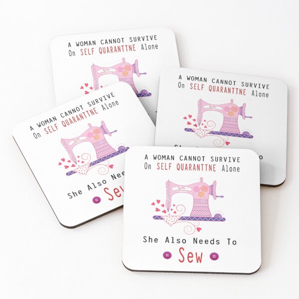 Item preview, A Women Cannot Survive On Self-quarantine Alone She Also Needs To sew T-Shirt designed and sold by CarmelitaJoanie.
