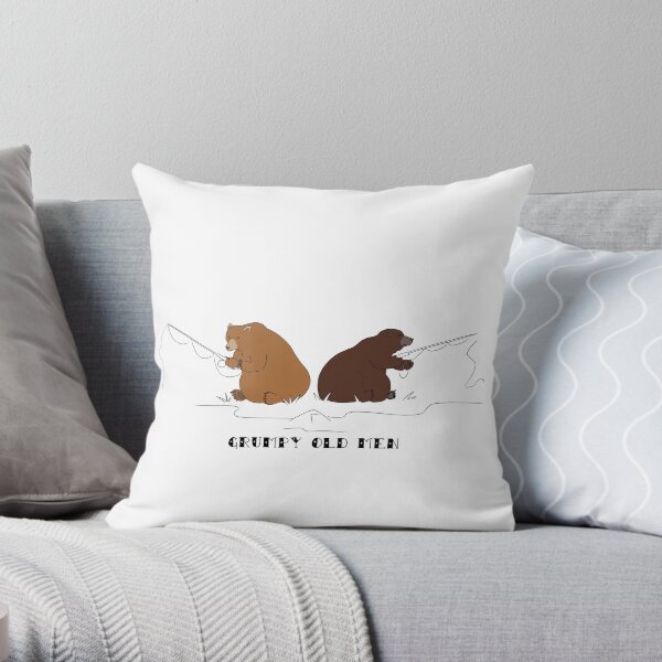Grumpy Old Men (with text) Throw Pillow