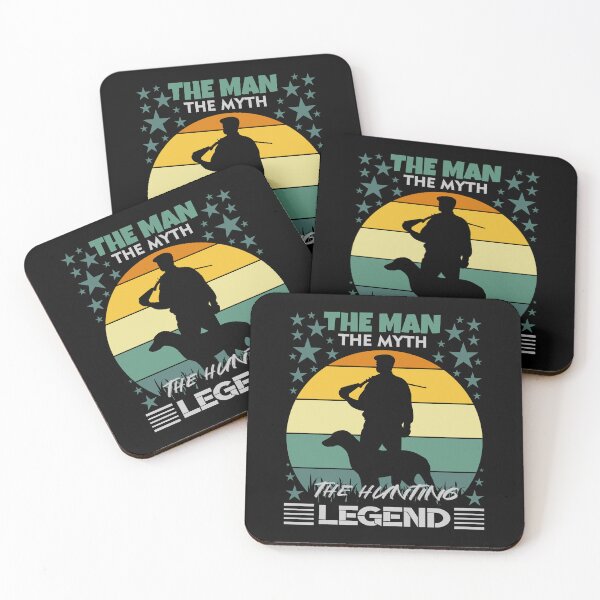 Item preview, The man the myth the hunting legend - t shirt design - Redbubble sticker  designed and sold by bluehatgraphics.