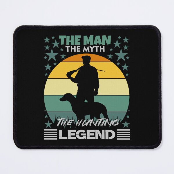 Item preview, The man the myth the hunting legend - t shirt design - Redbubble sticker  designed and sold by bluehatgraphics.