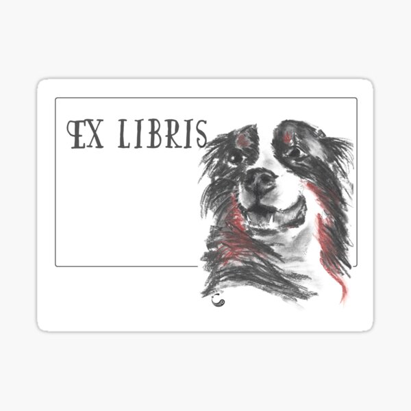 Hund (ExLibris) (Kohle / Charcoal Animals) Sticker